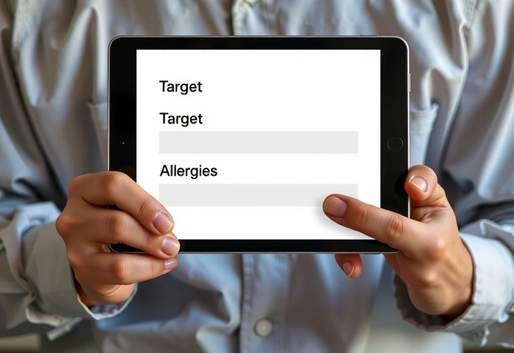 Tablet mit Buchungsformular